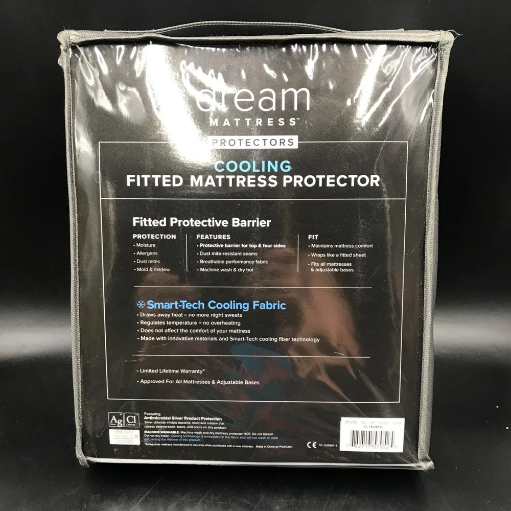 Dream Mattress Protectors Cooling Fabric Antimicrobial Universal Depth Queen-NEW